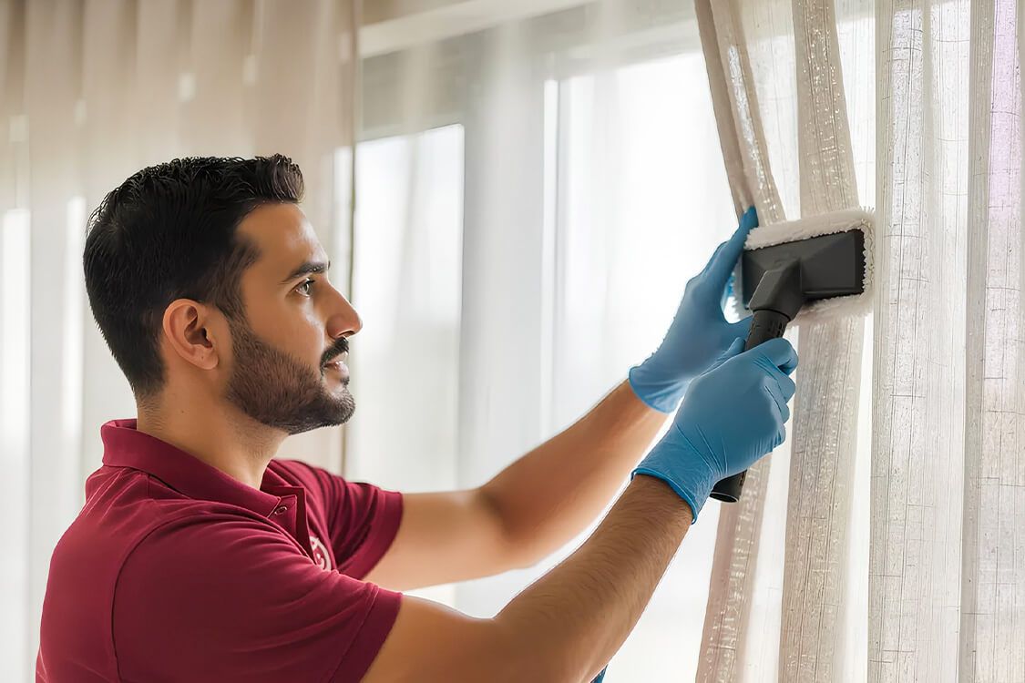 تنظيف الستائر بالشفط العميق